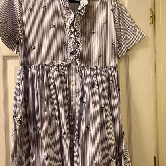 Kate Spade Blue Bumble Bee Dress Small - Picture 2 of 7